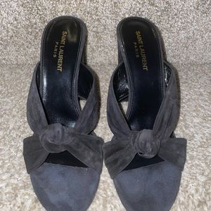 Saint Laurent velvet mules